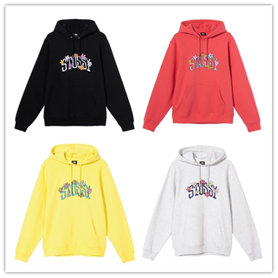 柄デザイン花柄STUSSY ハイビスカス柄パーカー