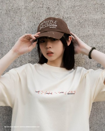 26SS RB-C01 Raw Beauty Sketch Embroidered Cap-咖色