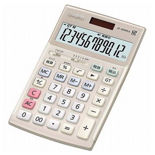 カシオ計算機 CASIO 実務電卓 検算タイプ ジャストタイプ12桁 ゴールド JS-20WKA-GD-N 代引不可