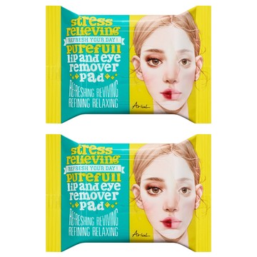 AriuL 艾藜兒 淨膚雙面眼唇卸妝棉  55g  2包  30片