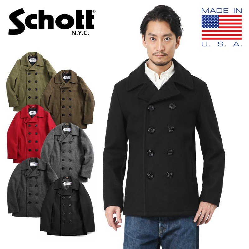 Schott ショット 753us 日本別注 24oz スリムフィット ピーコート 7118 メンズ Pコート アウター アメカジ ブランド アメリカ製 クーポン対象外 T 通販 Lineポイント最大0 5 Get Lineショッピング