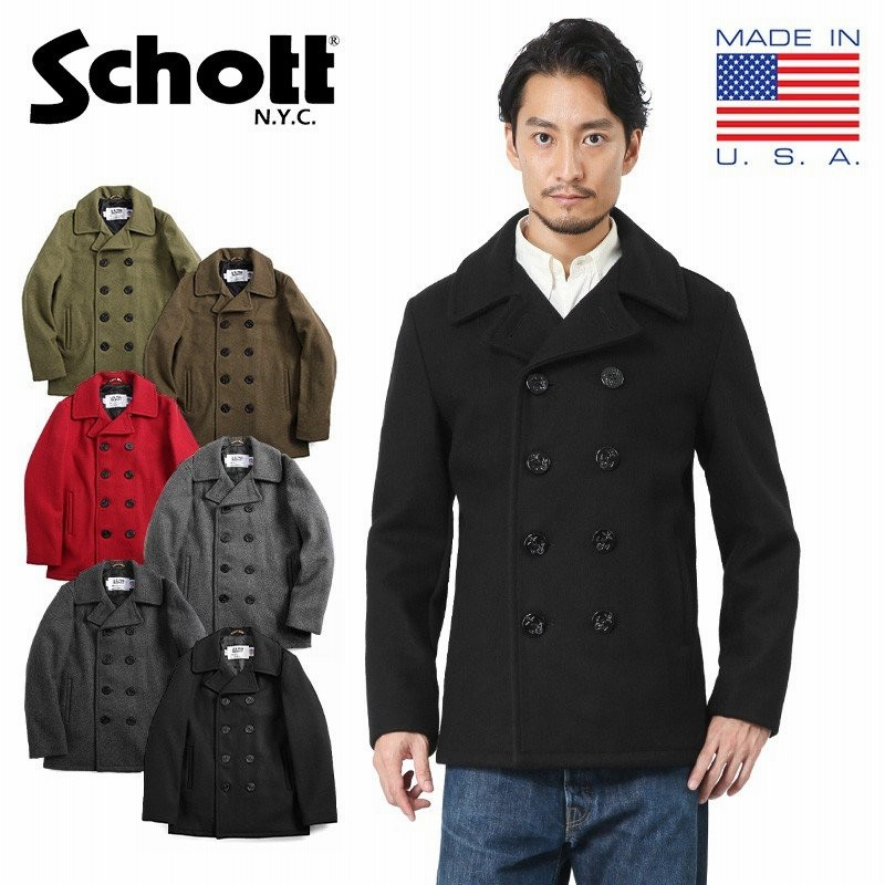 Schott ショット 753us 日本別注 24oz スリムフィット ピーコート 7118 メンズ Pコート アウター アメカジ ブランド アメリカ製 クーポン対象外 T 通販 Lineポイント最大0 5 Get Lineショッピング
