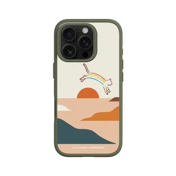 iPhone 16 Pro SolidSuit 海藻綠 - ilovedoodle (Lim Heng Swee) - Cat Landscape - Rainbow 貓咪彩虹