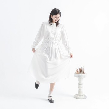 Ruyi_如飴皺褶多層次洋裝_24AF107_白