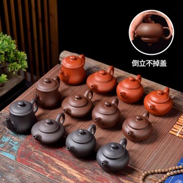 宜興紫砂壺小號茶壺泡茶功夫茶具套裝家用朱泥西施仿古手工可斷水