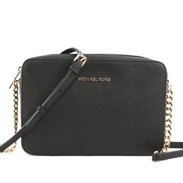 MICHAEL KORS 金字logo方形鏈帶斜背包(黑色) 35T8GTTC9L BLACK