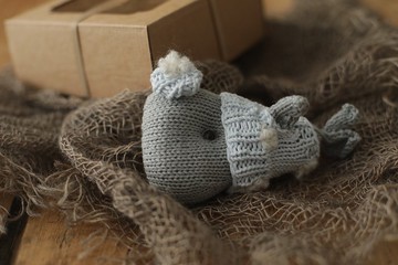 可愛的鯨魚玩具嬰兒送禮會禮物、新生兒照片道具套裝、毛絨動物