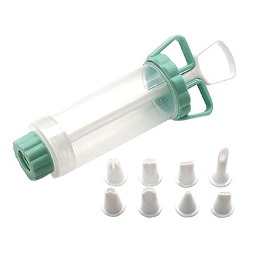 Time Leisure 食品級蛋糕餅乾奶油裝飾裱花器/裱花槍 8件套 PP+PVC材質  綠色  1組