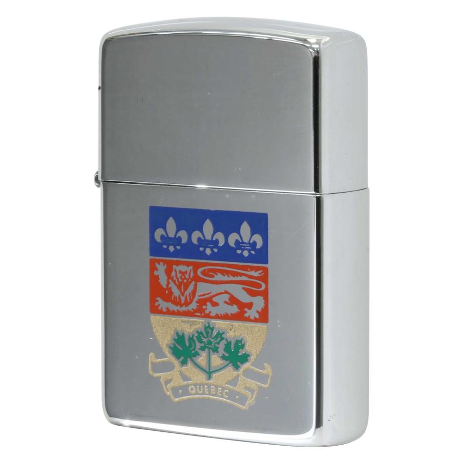 絶版 ヴィンテージ Zippo ジッポー 中古 1995年製造カナダ製造 州の紋章シリーズ QUEBEC ケベック州 鏡面 レギュラー [N]未使用・新品