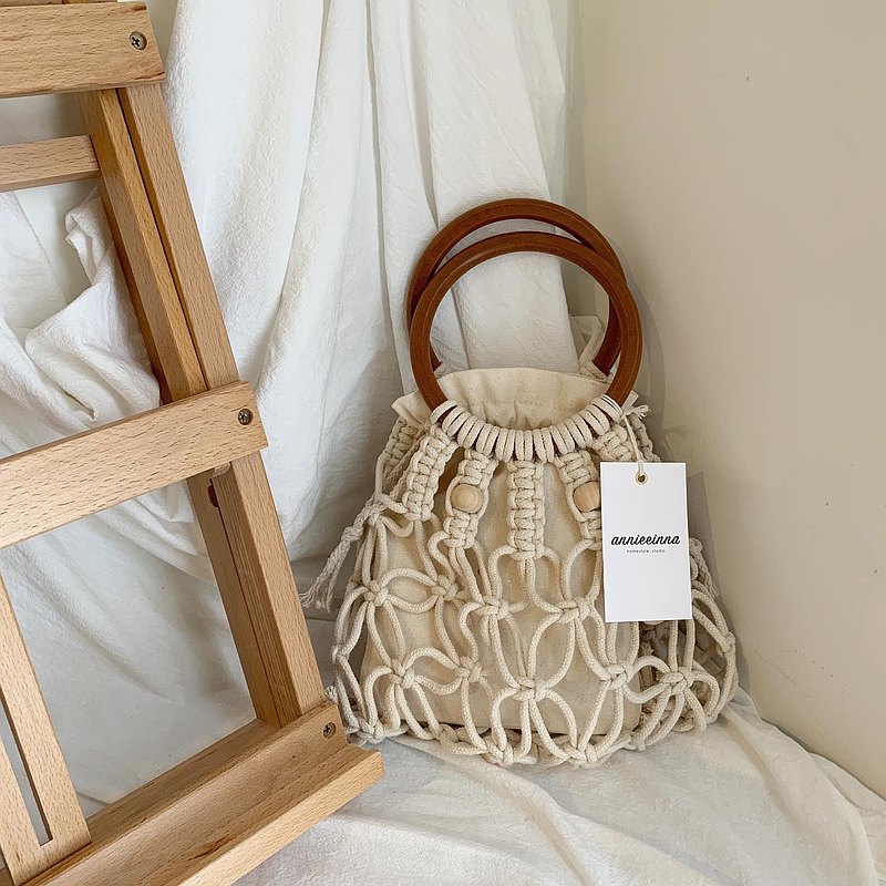 【線上】Macrame DIY 編織木環珠珠手提包 l 含材料包 全程影片