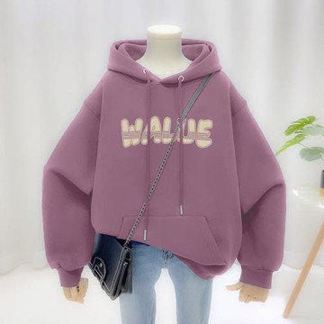 山東即墨衛衣女秋冬寬松連帽加絨加厚大碼女裝胖mm小個子上衣外套