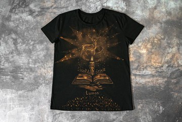 M 尺寸《哈利波特》風格手繪 T-Shirt