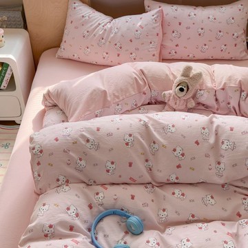 ins風碎花床包組 A類嬰兒棉床包組 超軟糯貼身裸睡級床包四件套 被套 學生 宿舍 三件套
