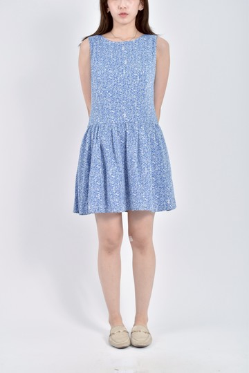 (M) chica圖騰藍色洋裝