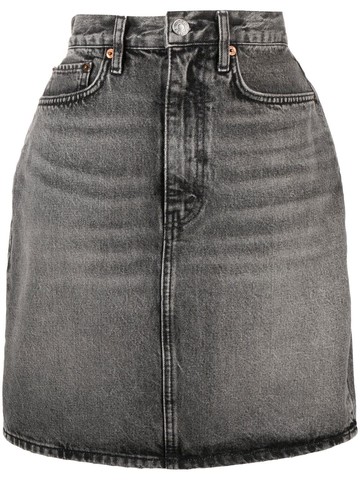 RE/DONE - high-rise denim pencil skirt - women - Cotton/Cotton/Polyester - 29 - Black