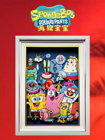 【支持客製】免運 開發票 海綿寶寶系列禮物立體畫派大星周邊痞老板手辦章魚哥擺件拼圖盲盒 動漫掛畫