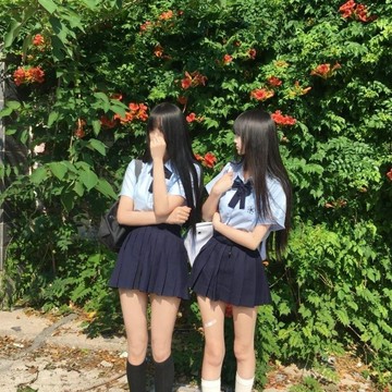 【學院風】女夏季清新水色襯衫 紺色短裙 原創JK制服 基礎款百搭套裝 制服 短裙 shirt