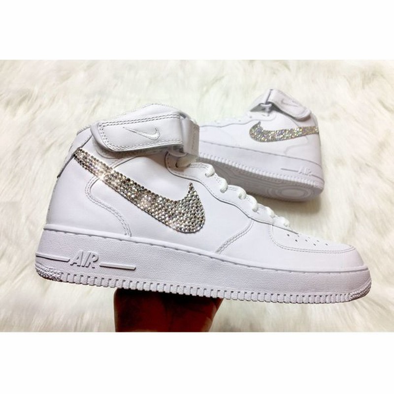 ナイキ Nike エアフォース 1ミッド Air Force 1 Mid エアフォースワン Swarovski スワロフスキー カスタム メンズ レディース スニーカー 通販 Lineポイント最大0 5 Get Lineショッピング