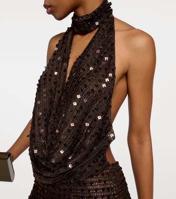 Aya Muse Tipo sequined halterneck minidress