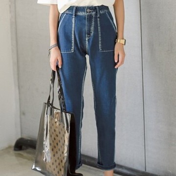 現貨+預購 哈倫褲 牛仔休閒長褲-自然隨興大方時尚女褲子72au10【獨家進口】【米蘭精品】