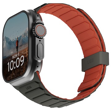 UAG 磁吸時尚雙色矽膠錶帶  Apple Watch 44/45/46/49mm  綠色/橘色  1個