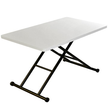 傢俱工場-100CM 美耐皿氣壓升降茶几/餐桌/升降桌 (高度可調11-72CM)黑色