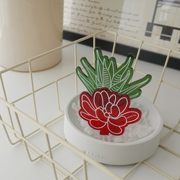 HhL【盆宅】水晶消磁置物盆 | 花開富貴 (雙肉組) 01+02