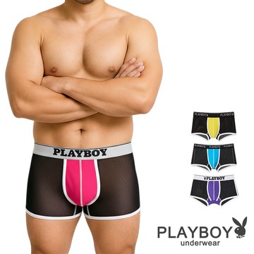 【Playboy】立體剪裁低腰透視四角褲