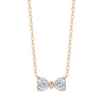 Daily Luxe - 炫幻蝴蝶結 18K金鑽石項鍊