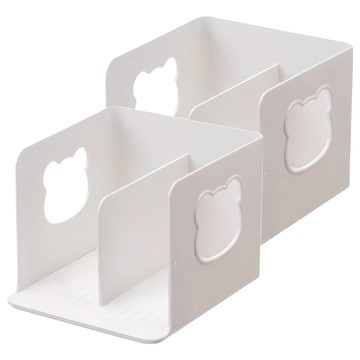 FAmILyLIFE 生活 可愛小熊雙槽兒童書架 A-171-W 310g 2個  白色  18.5 x 20 x 15.5cm  2層  1組