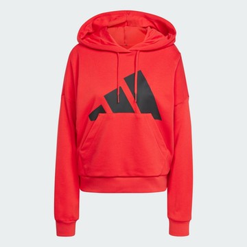 adidas 愛迪達 長袖上衣 女 帽T 亞規 W BL FT HD 紅 JN1849