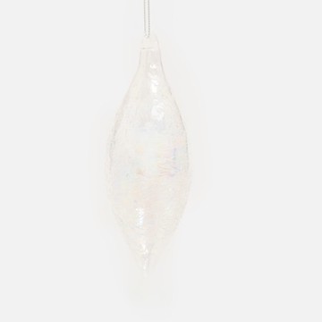 查莉玻璃造型吊飾14.5cm 雙尖長型五彩