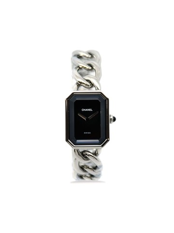 CHANEL Pre-Owned - 1987 pre-owned Premiere 20mm - women - stainless steel - One Size - Black