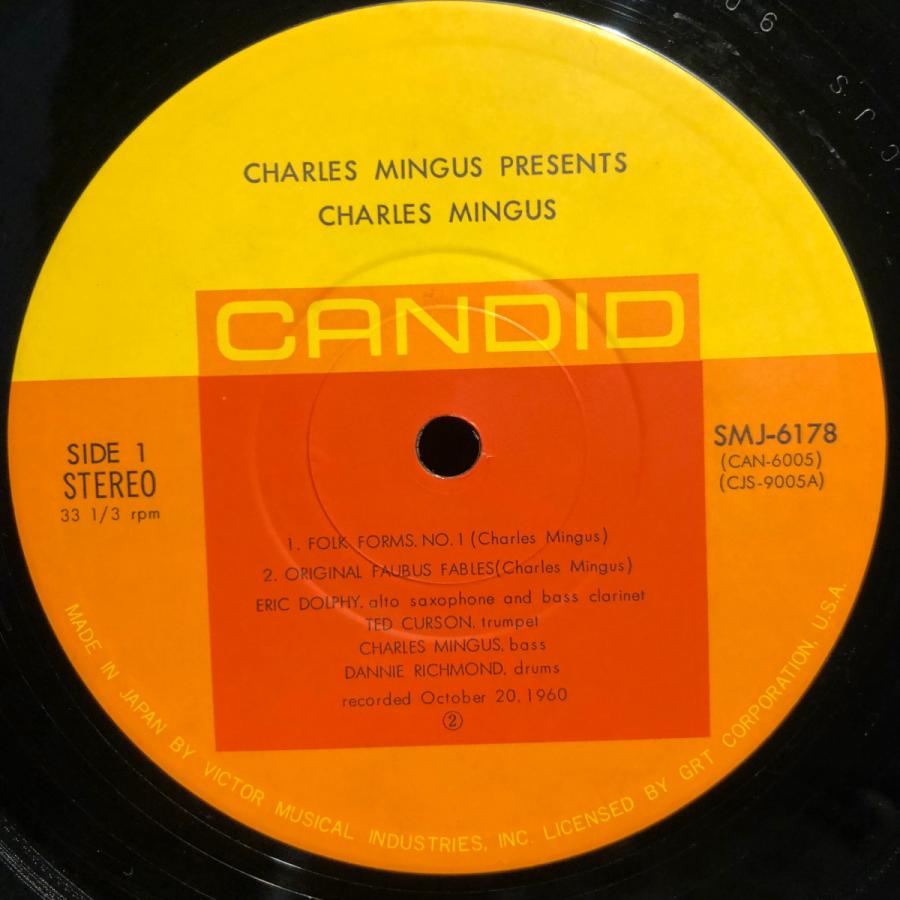 Charles Mingus  Charles Mingus Presents LP CANDID・VICTOR