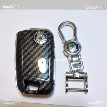 SKODA 碳纖紋 碳纖 鑰匙 鑰匙套 鑰匙包 鑰匙殼 FABIA OCTAVIA SUPERB RAPID COMBI