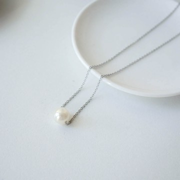 飾品現貨 不鏽鋼 抗敏感 不怕水立體珍珠項鍊🌙Moon_3062