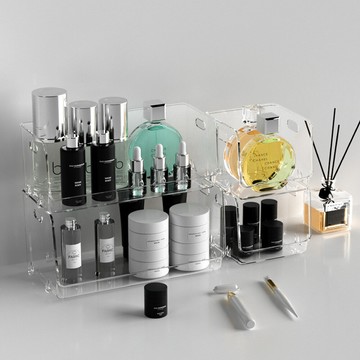 joeki小號 透明斜口收納盒 可堆疊收納盒 桌面收納盒 整理盒sn0941