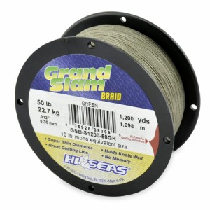 Hi-Seas Grand Slam Braid 50 lb  22.6 kg test .012 in  0.30 mm dia Green 1200 yd  1097 m