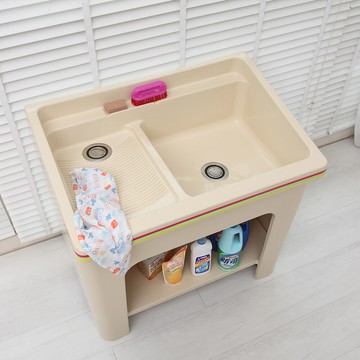 家購日式防水防潮frp玻璃纖維兩用大型81cm洗衣槽027050-5101入