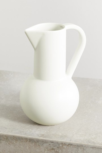 Raawii - Strøm Large Earthenware Jug - White - one size
