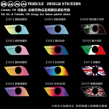 【硬漢六輪精品】 KYMCO COLOMBO 150 哥倫布 150 哥倫布150 置物盒開關造型貼 (版型免裁切)