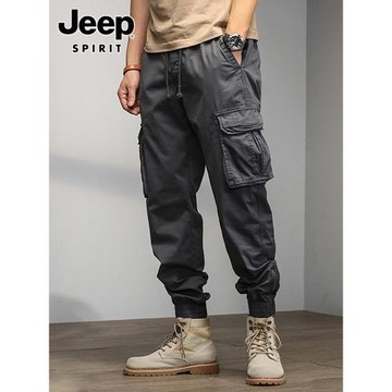吉普工裝褲男士2026年秋季新款束腳運動休閑長褲美式潮牌男生褲子