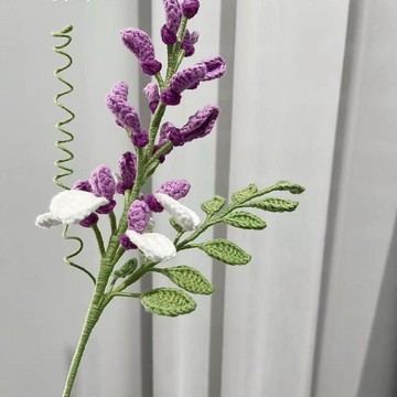 🔥熱賣🔥非成品需要鉤織手捧花束花diy紫藤花束材料包多色可選自己做永生花 編織鉤針材料包 心意禮物