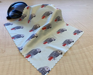 童趣插畫 非洲灰鸚鵡 拭淨布 眼鏡布 全館滿200元贈情人節小卡