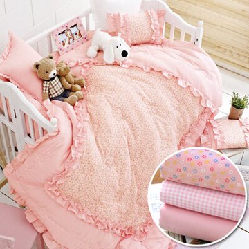 雙層棉紗 DIY手工布料 進口布料 可愛星星格子 CT1037