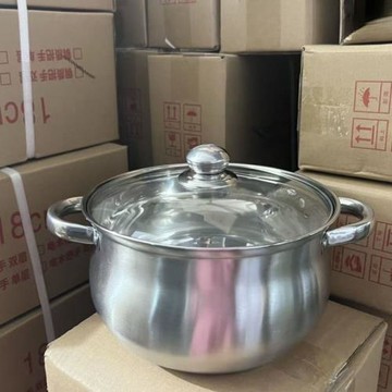 促銷特厚蘋果鍋不銹鋼湯鍋家用煮粥煮湯平底防燙電磁爐燃氣灶內貿