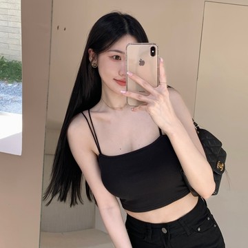 【CHING'S自訂】現貨 涼感雙肩帶平口短版/正常長度bra top美胸小背心 7色 分尺寸 含厚墊 女裝 小可愛