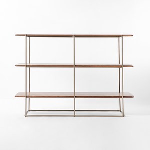 艾禮思複合金屬三層層架 胡桃木