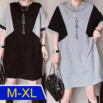 【韓國K.W.】花戀情話長版T(洋裝/連身裙/短袖/長裙/寬鬆/居家/休閒)