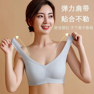 夏季超薄無痕冰絲內衣女大胸顯小無鋼圈防下垂大碼文胸背心式胸罩 大罩杯內衣 大胸內衣 平價內衣 胸罩大尺碼 bra內衣